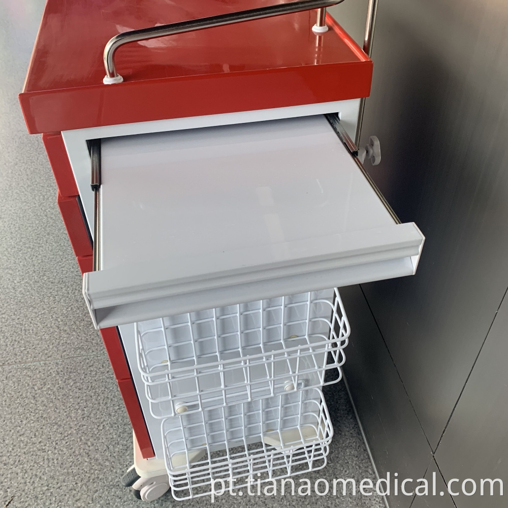 Hospital Defibrillator Shelf Emergency Trolley